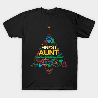 Finest Aunt Gift - Xmas Tree 2 - Christmas T-Shirt